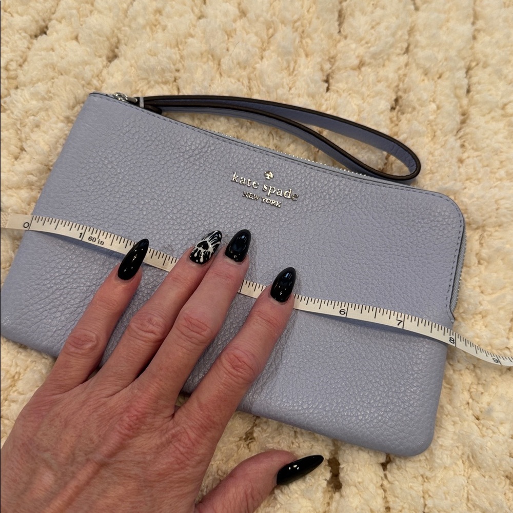 KATE SPADE Leila Medium Blue Leather Wristlet - Picture 11 of 12